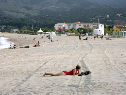 Platja d'Argelers, antic camp de concentració dels republicans espanyols. Fotografia de Carles Domènec.