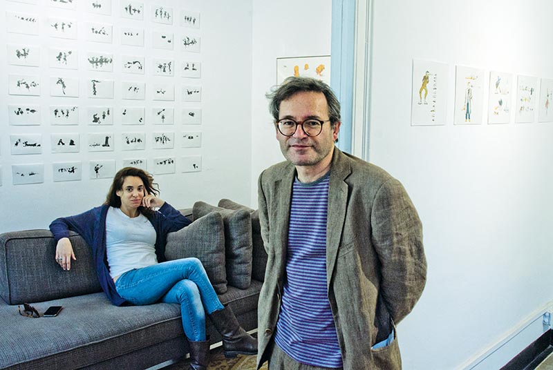 Pere Joan i la galerista de MCAM Gallery de Barcelona © Fotografia de Carles Domènec