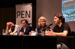 Ahmad Jalali Farahani, VI Premi Veu Lliure-PEN Català, a la roda de premsa de presentació del programa del Dia Internacional de l'Escriptor Perseguit  © Douglas Sielski